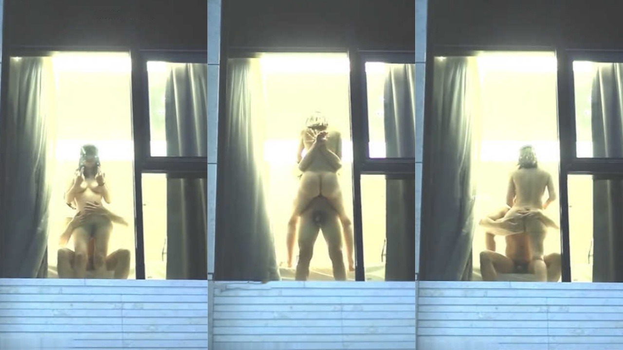 韩国狗男女故意做爱不拉窗帘 对着偷拍者竖中指 那点破事有什么可炫耀的