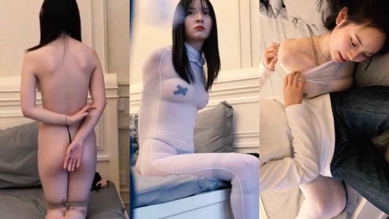 苗条少妇被捆绑后穿上连体丝袜通体 陪在小伙身边睡觉 变态爱好美女受罪