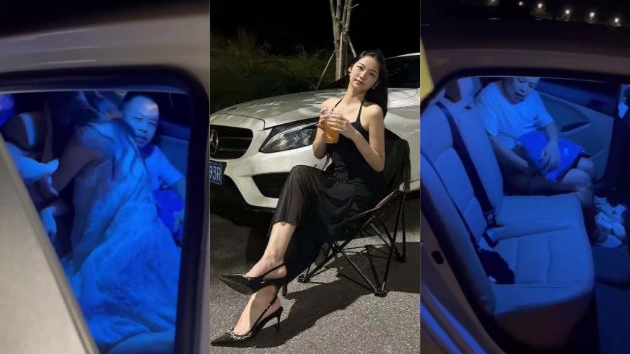 广东清远 女子和情夫车震被老公抓现行 裙子一拉拔出屌就狡辩“我真的没有做"